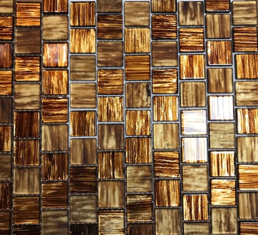 [CM CF45] Mix Pâte de verre striée Marron ,Brillant et mate, 3 x 3 cm par 100 g.