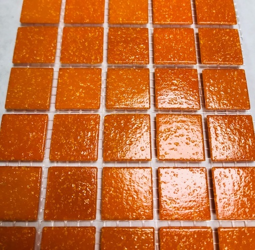 [tc.0f64] Pâte de verre orange sanguine , 2 x 2 cm , par 100 g