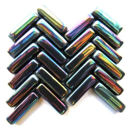 [sngstxir09500] Bâtonnets noir irisé, 20 mm x 6 mm, par 100 g