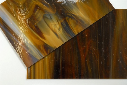 Plaque de Verre 20 x 30 cm n°15 - Caramel Foncé Blanc