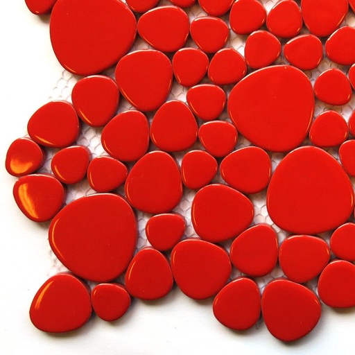 [Poppy Red H401 ] Galets Japonais Rouge , par 100 g