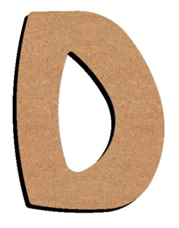 [053D] Lettre «D» Majuscule Arrondie 8 cm