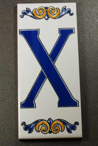 Lettre X en Faïence 6.5 x 15 cm