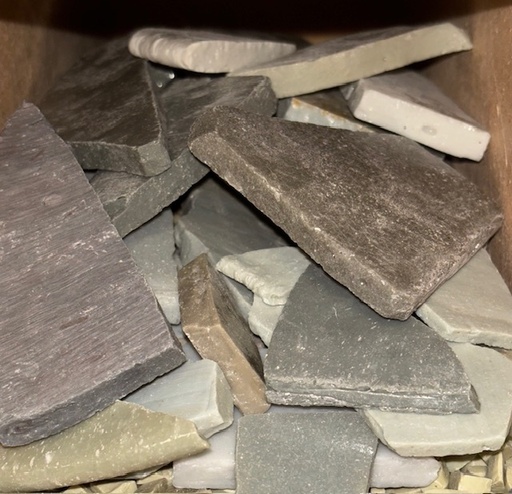 [MORDALSMAORSGRIFON] Morceaux de Dalles de Smalt Orsoni Gris, par 500g