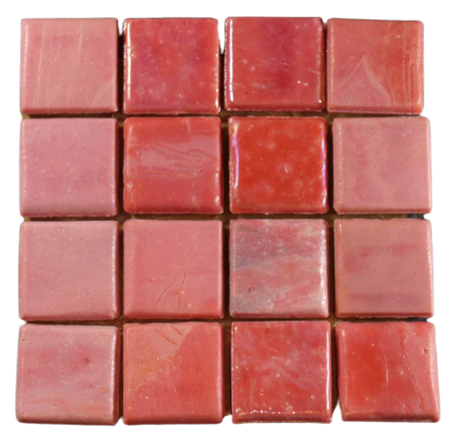 Pate de Verre Artisanale Rose 2.4 x 2.4 cm, par 100g
