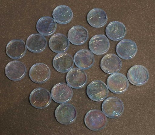 Ronds Bleu Ciel Transparent Irisé