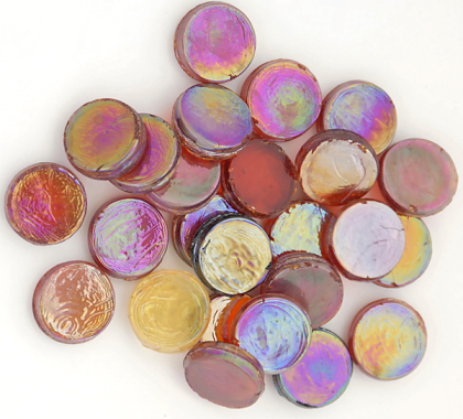 Ronds Rouge Transparent Irisé