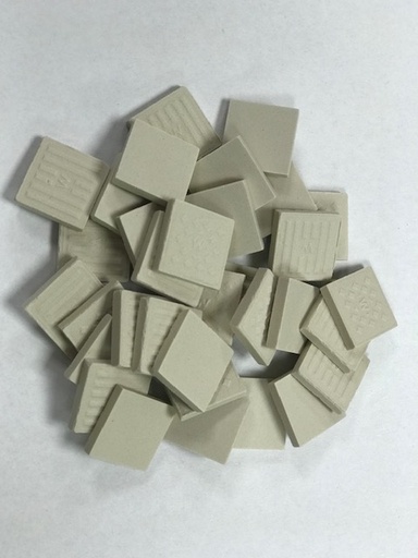 Grès Cérame 2 x 2 cm  Blanc, Par 100 gr