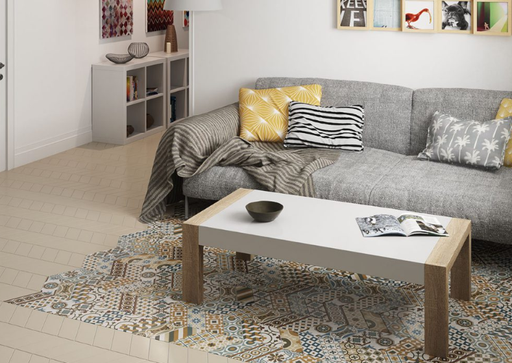 Grès Cérame Emaillé Chevron Patchwork, 9 x 20.5 cm, 1 Bte = 26 pièces