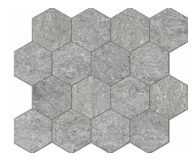 Mosaico Esagona Stone Icons, 30 x 26 cm, Ep. 10 cm, Vendu à la pièce, 1 Bte = 6 Pcs